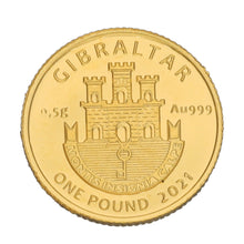 Load image into Gallery viewer, 24ct Gold Queen Victoria Gibraltar £1 Coin 2021
