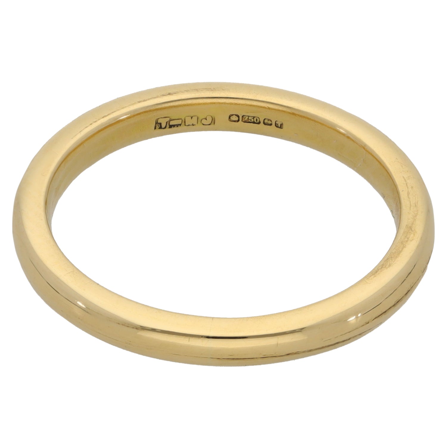 18ct Gold Plain Wedding Ring Size P H&T