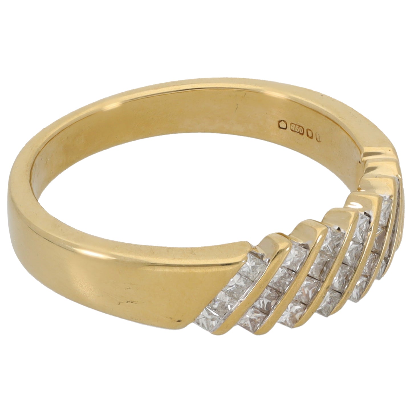 18ct Gold 0.84ct Diamond Dress/Cocktail Ring Size O