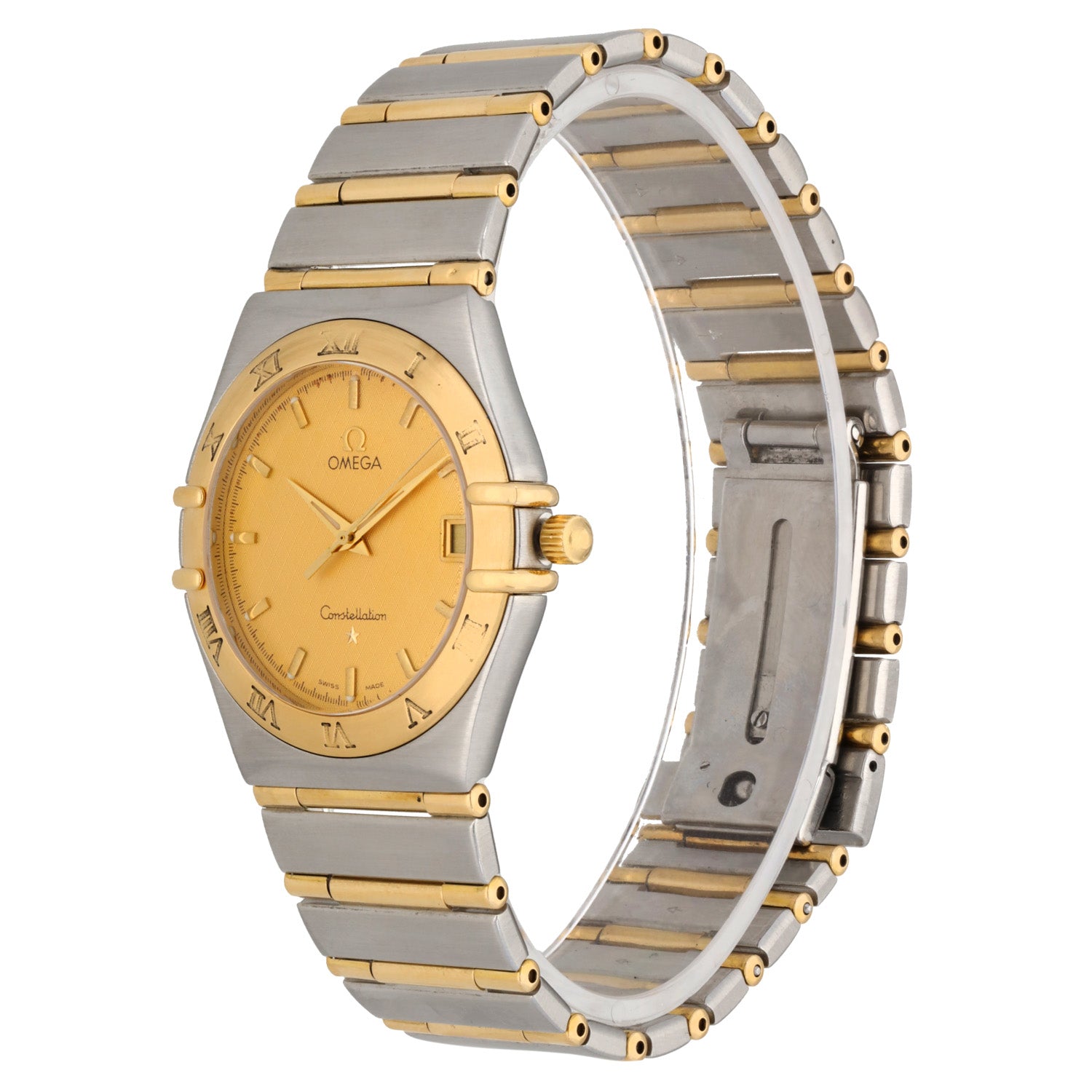 Omega constellation hot sale gold face