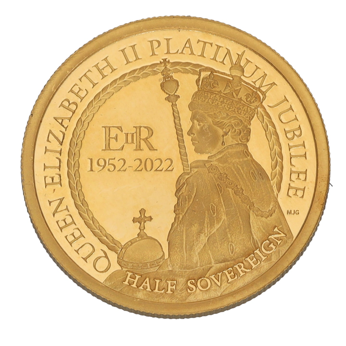 22ct Gold Queen Elizabeth II Platinum Jubilee Half Sovereign Coin 2022