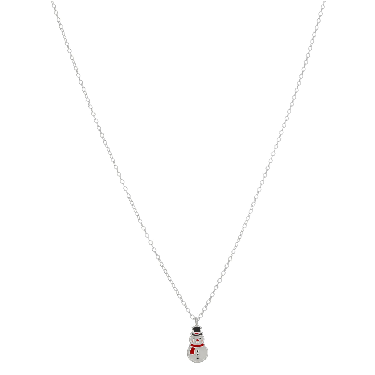 New Sterling Silver Snowman Necklace