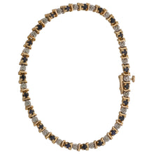 Load image into Gallery viewer, 9ct Gold Sapphire &amp; 0.115ct Diamond Fancy Stone Set Bracelet
