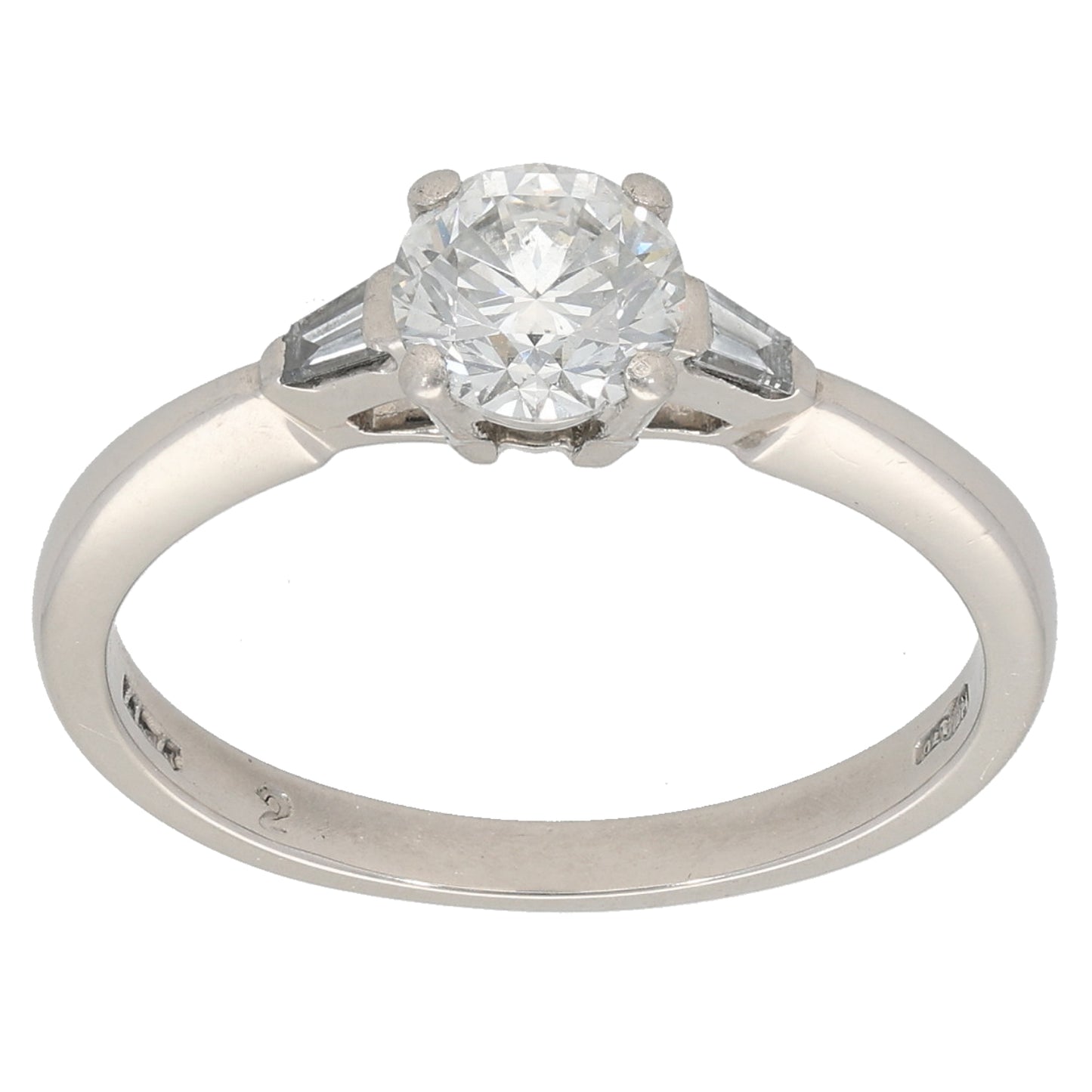 Platinum 1.04ct Diamond Trilogy Ring Size O