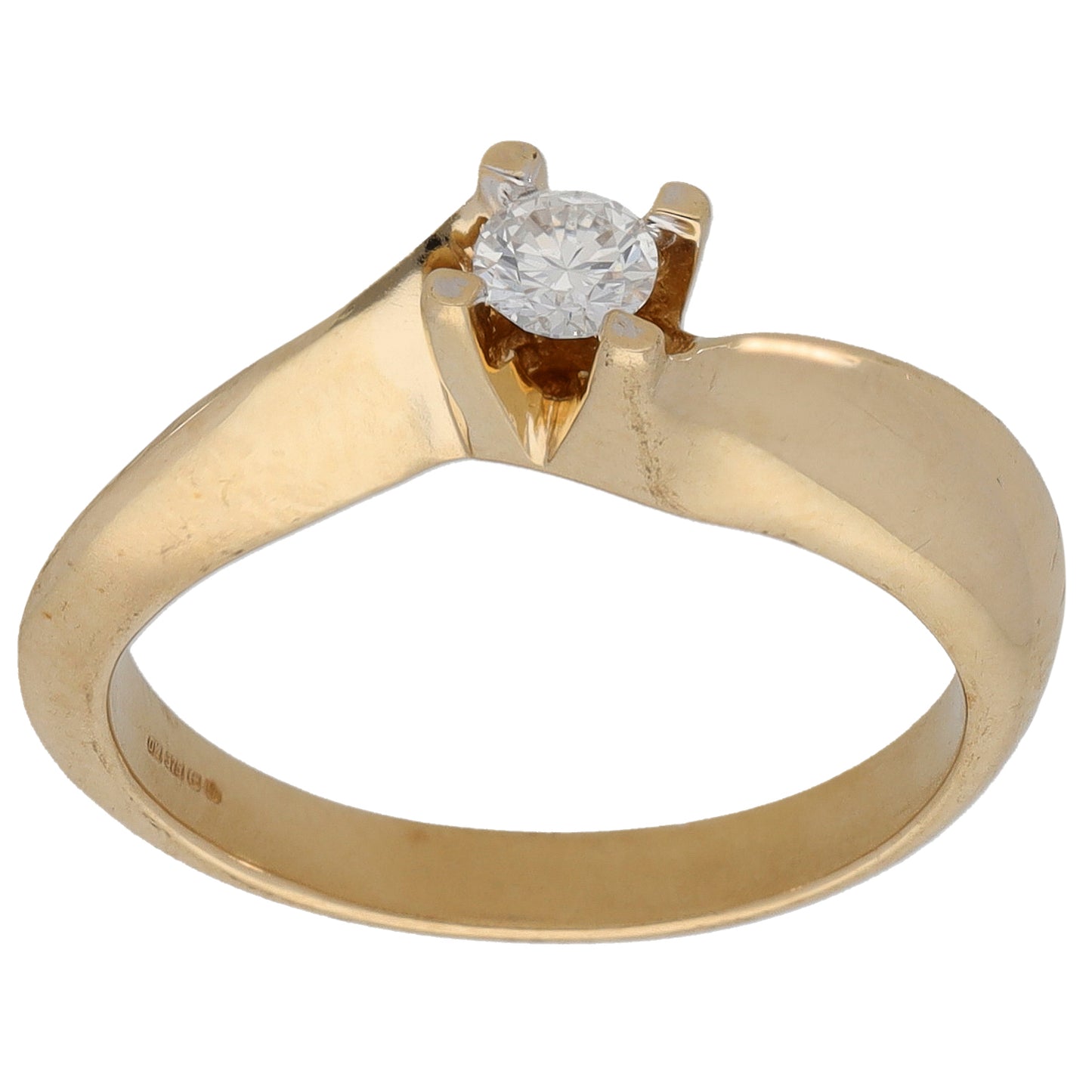 9ct Gold 0.17ct Diamond Solitaire Ring Size N