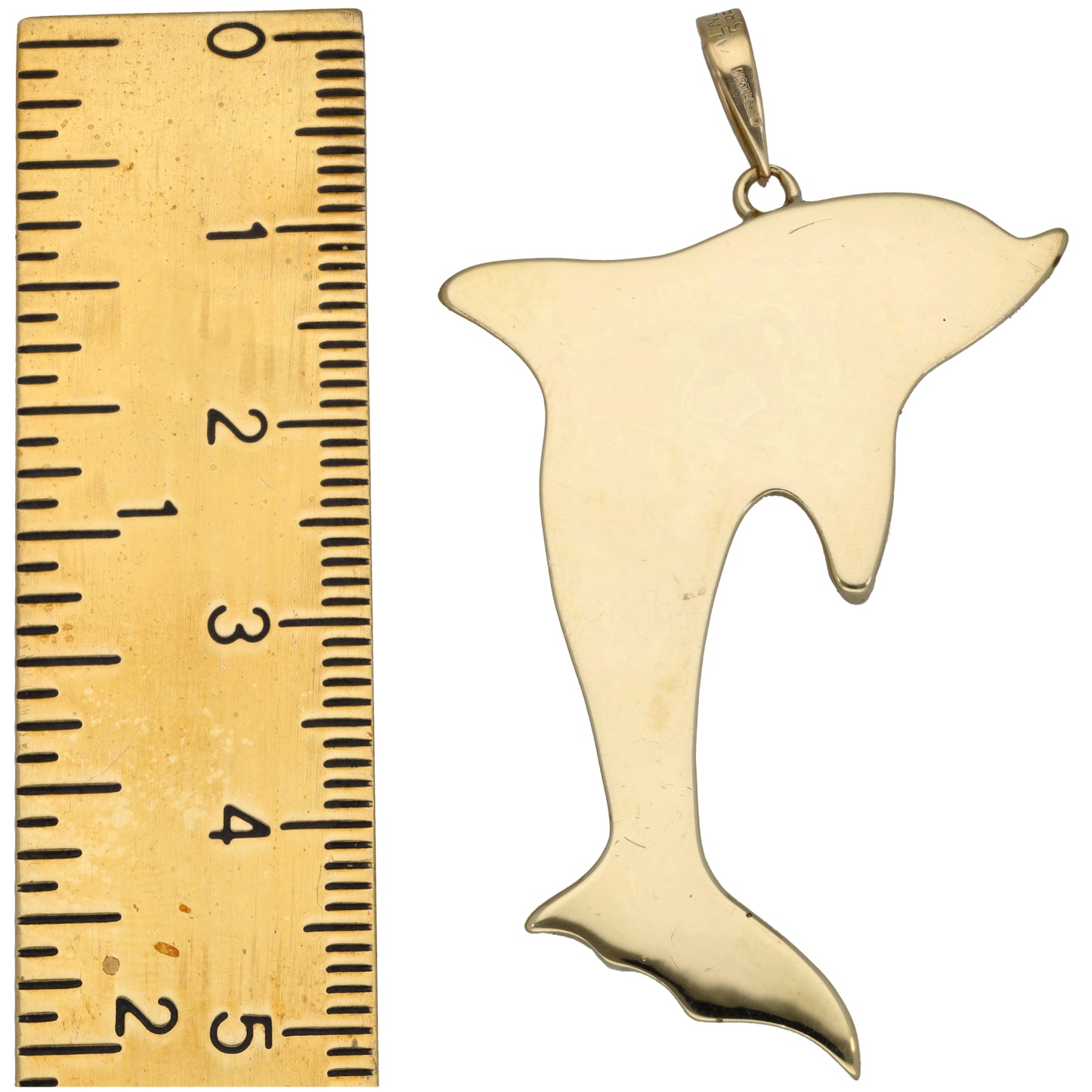 14ct Gold Imitation Gems Dolphin Pendant