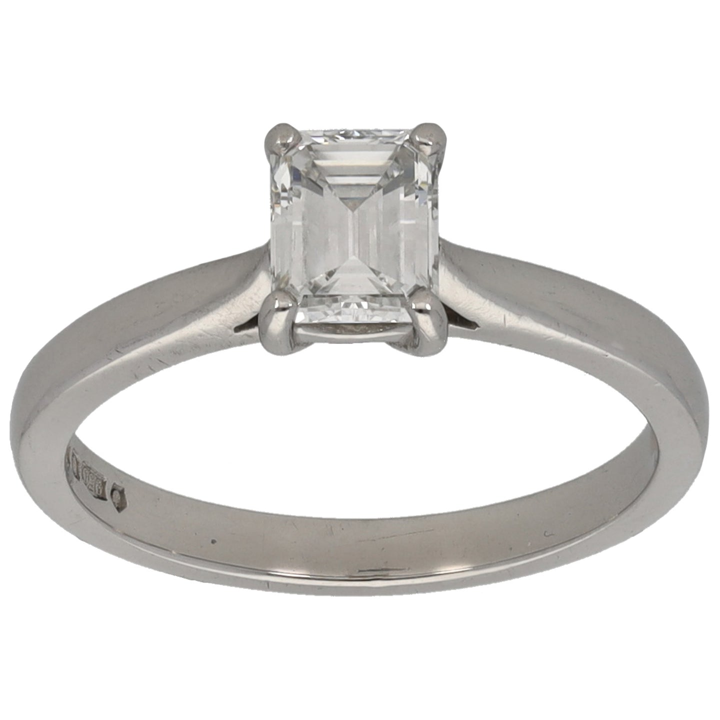 Platinum 0.80ct Diamond Solitaire Ring Size M