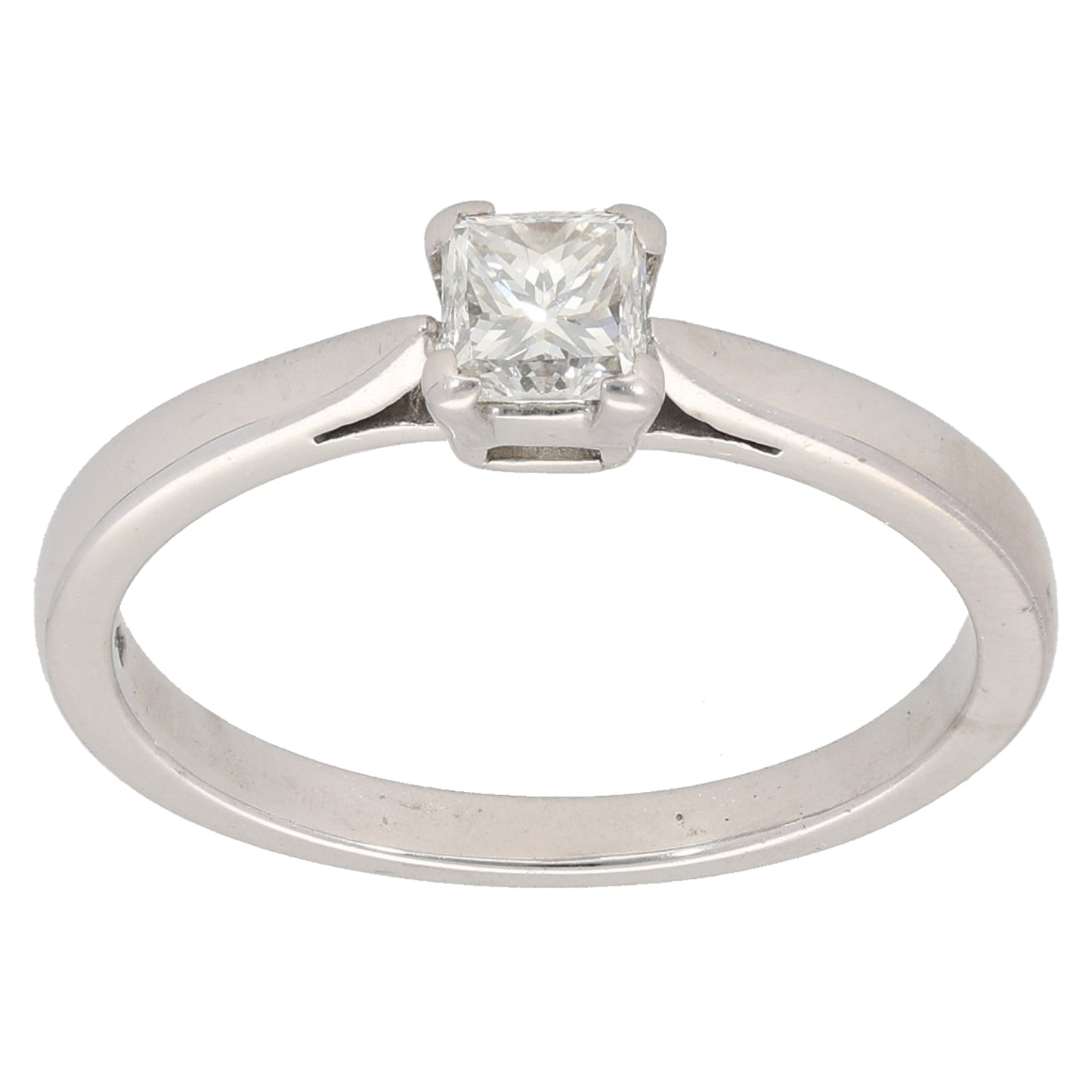 18ct White Gold 0.50ct Diamond Solitaire Ring Size O