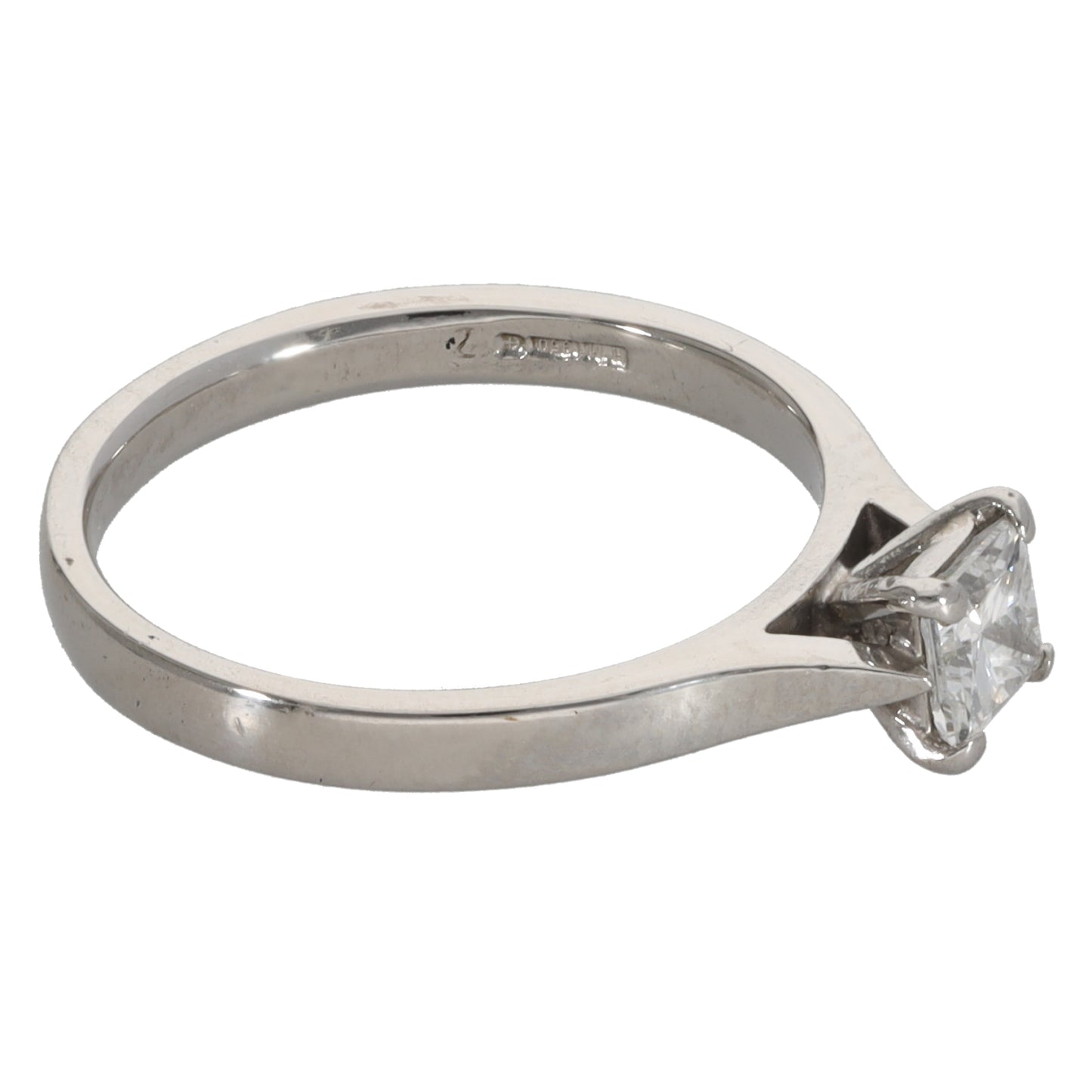 Platinum 0.51ct Diamond Solitaire Ring Size M