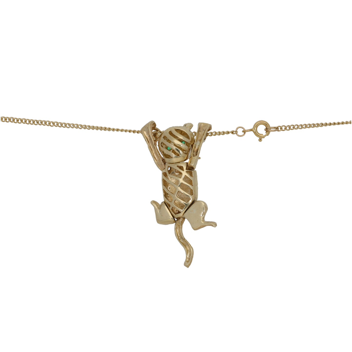 9ct Gold Imitation Cat Pendant With Chain