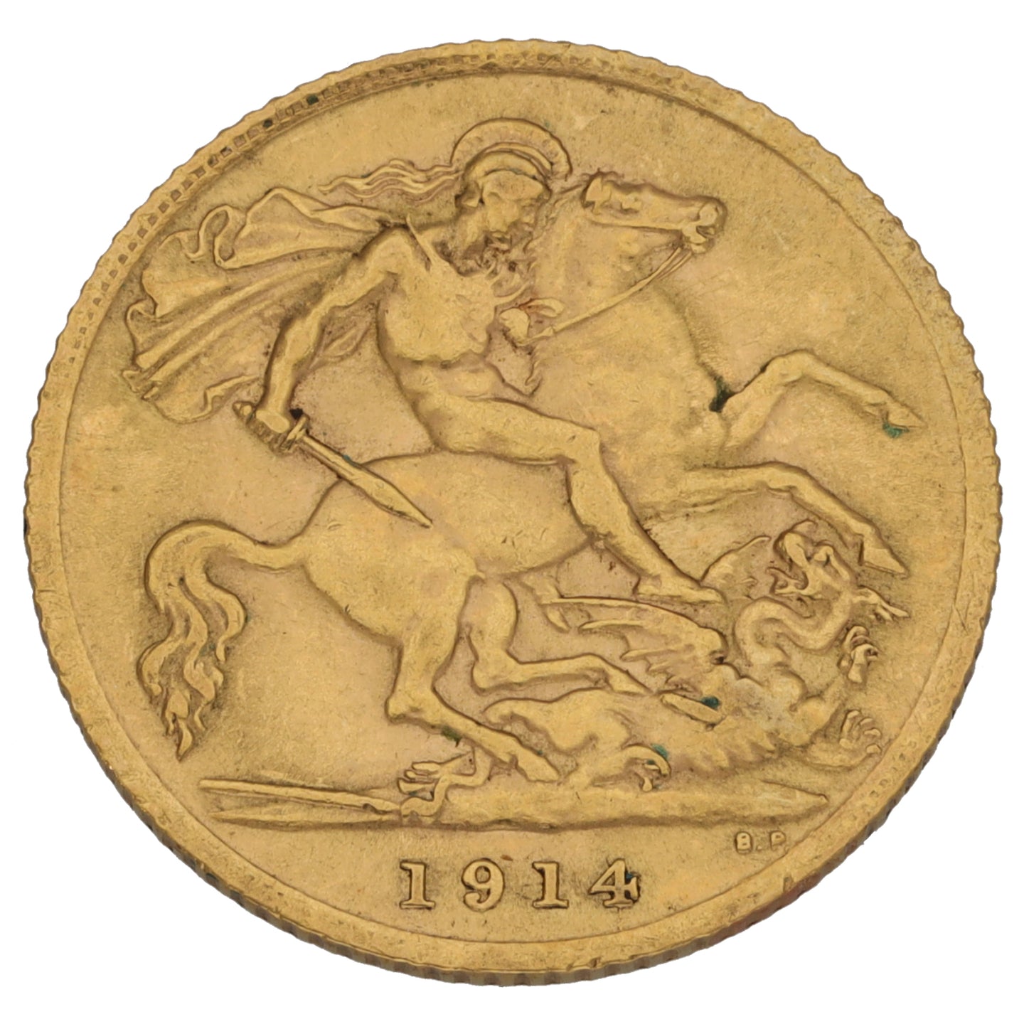 22ct Gold King George V Half Sovereign Coin 1914