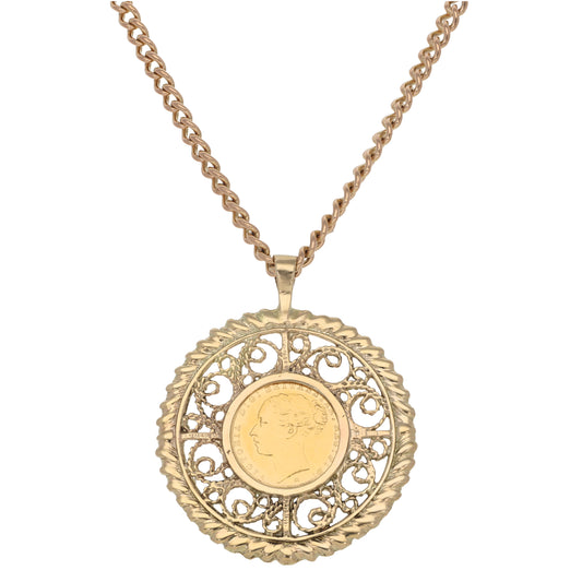 9ct Gold Coin Pendant With Chain