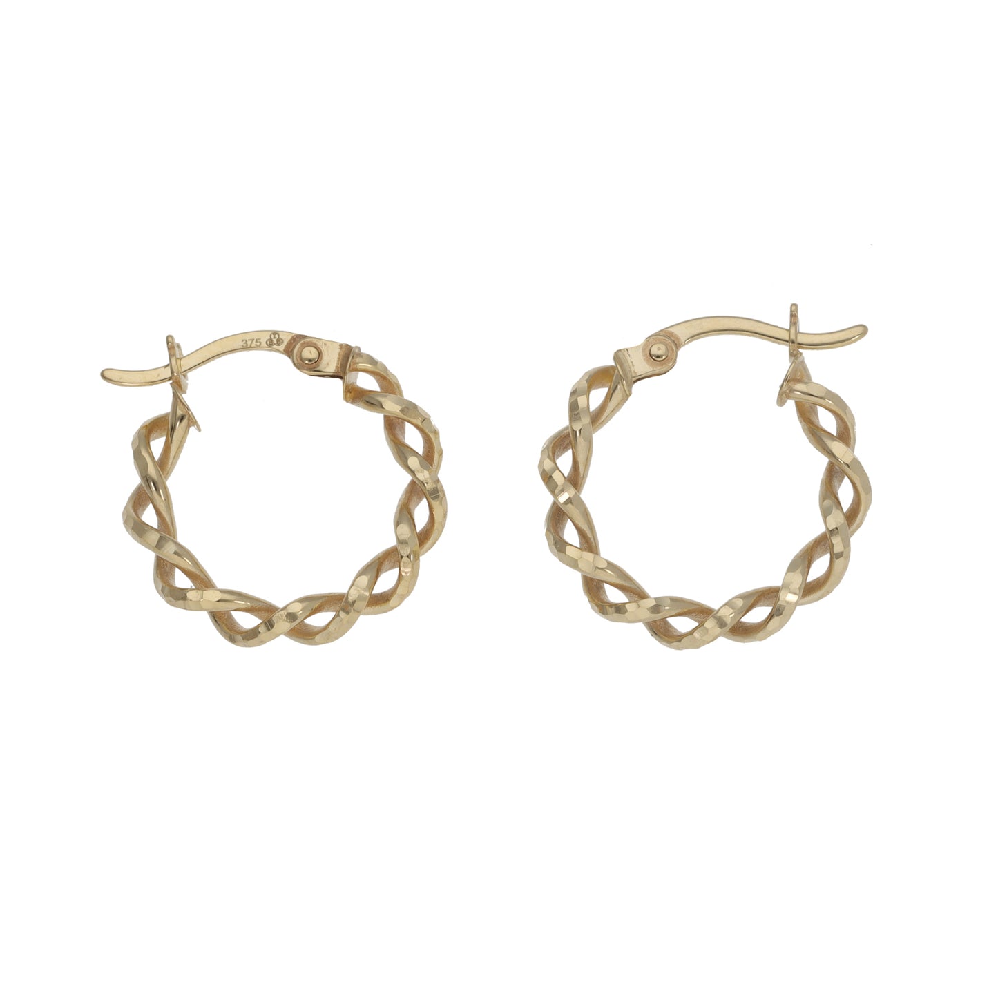 New 9ct Gold Twisted Hoop Earrings