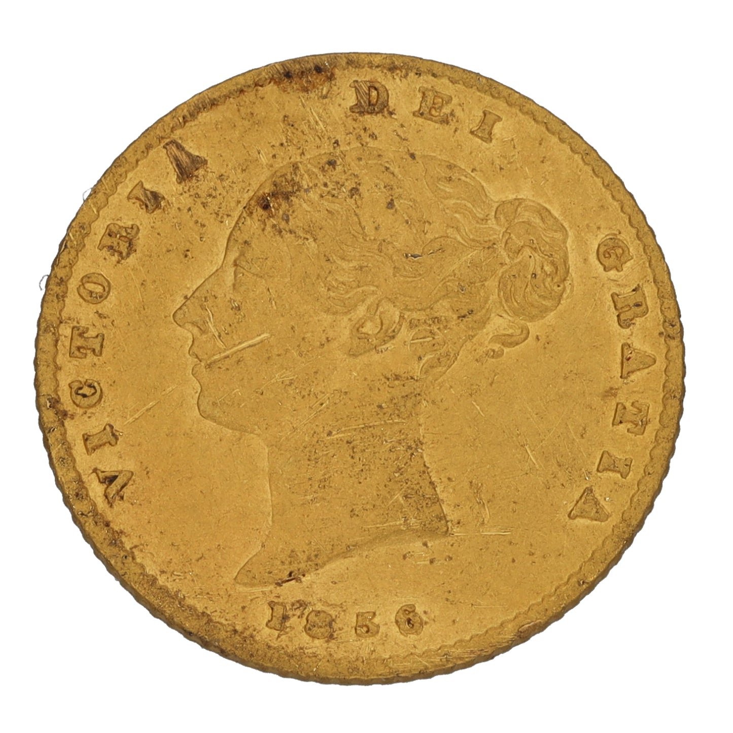 22ct Gold Queen Victoria Half Sovereign Coin 1856