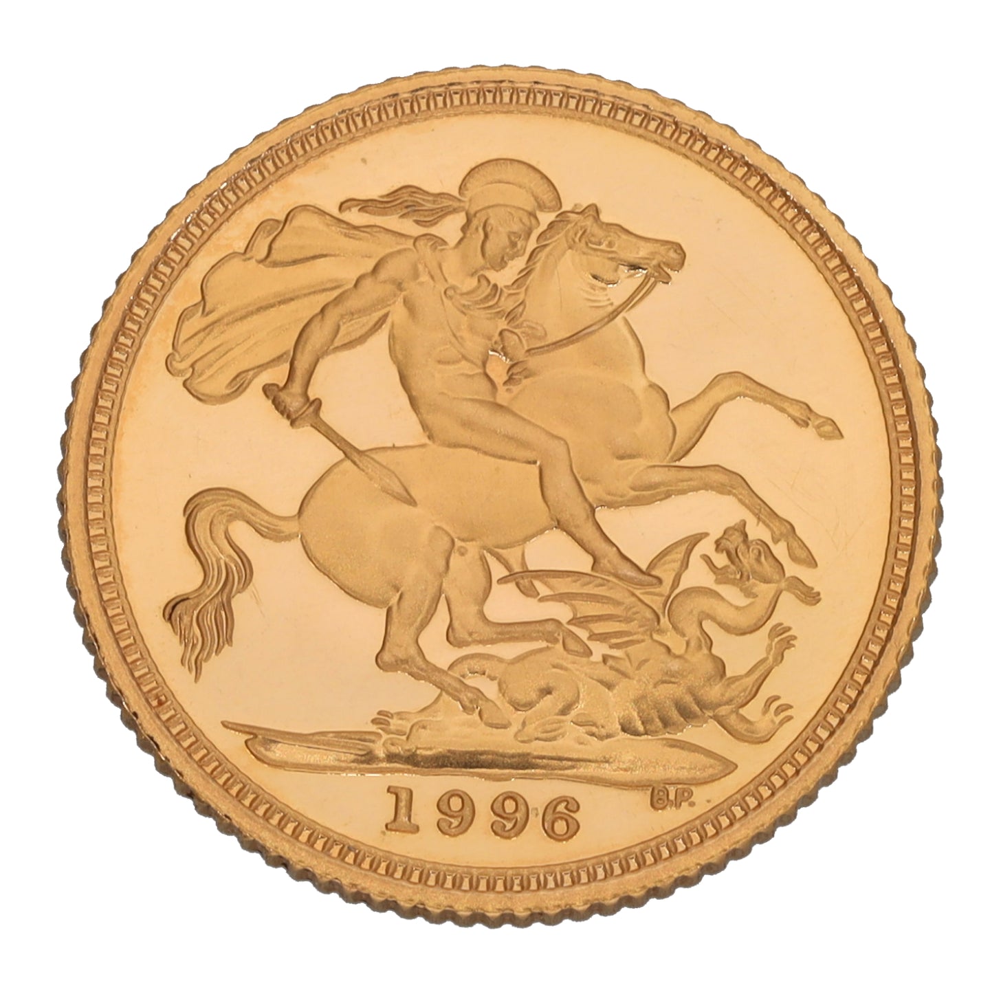 22ct Gold Queen Elizabeth II Half Sovereign Coin 1996