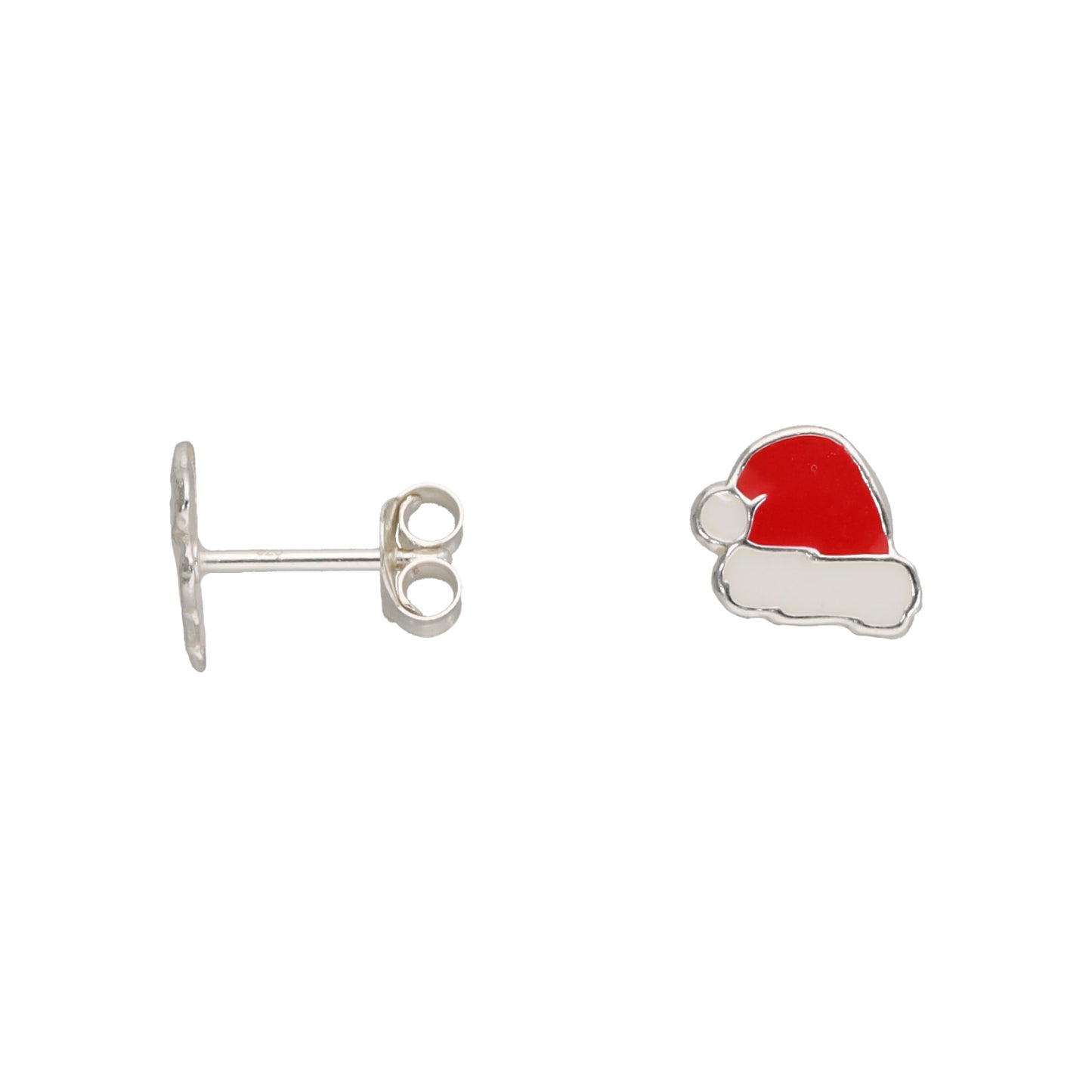 New Sterling Silver Santa Hat Earrings