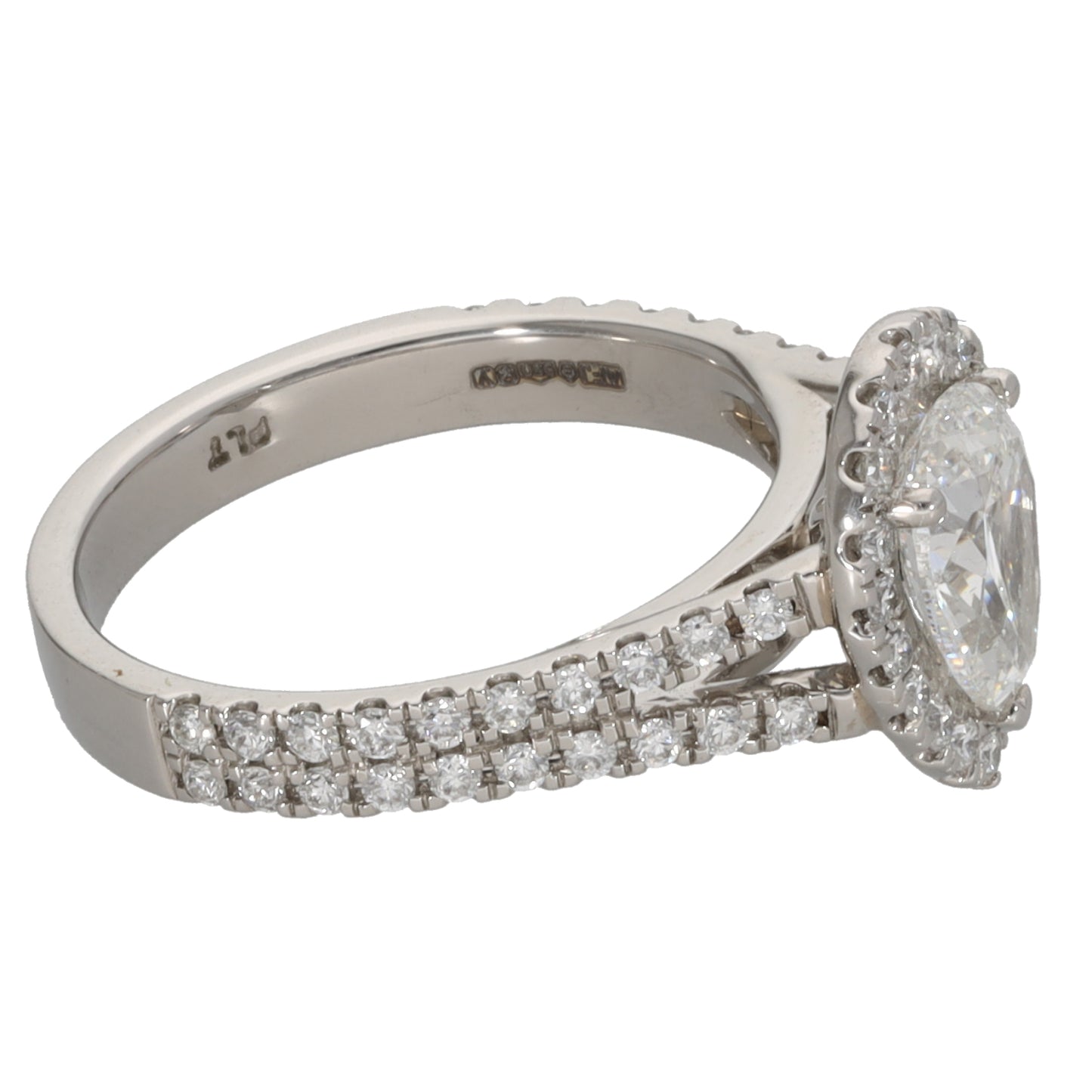 Platinum 1.46ct Diamond Dress/Cocktail Ring Size K