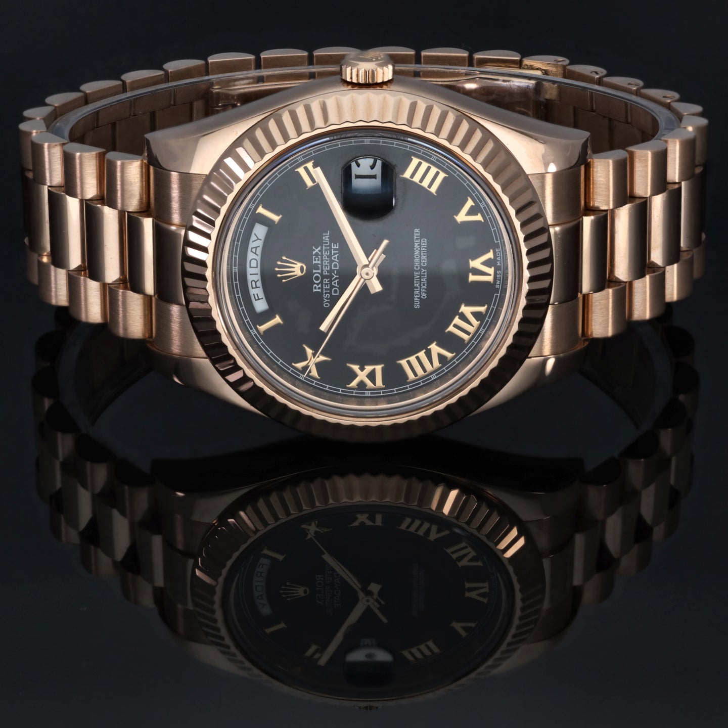 Rolex day date sales 41mm rose gold