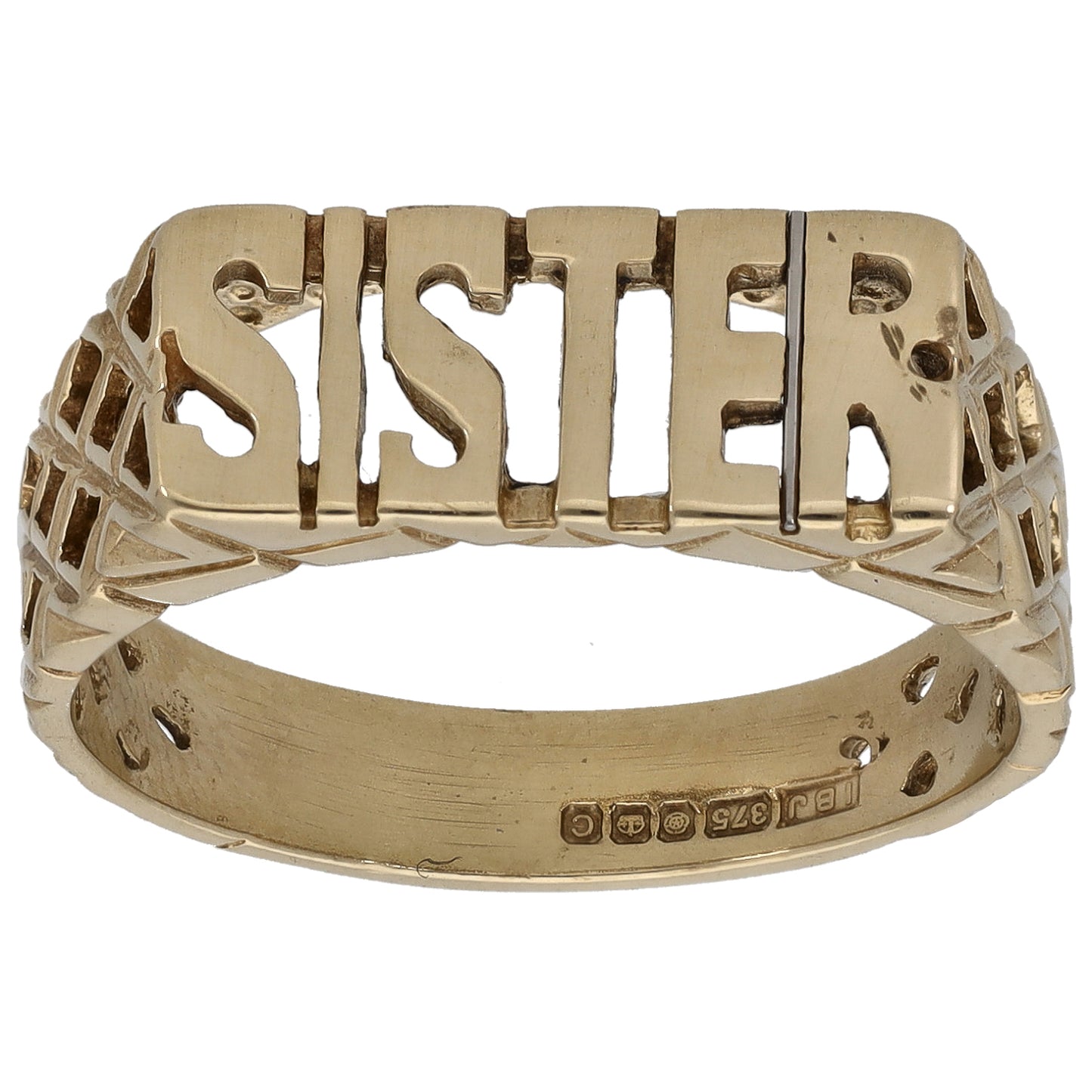 9ct Gold Sister Ring Size M