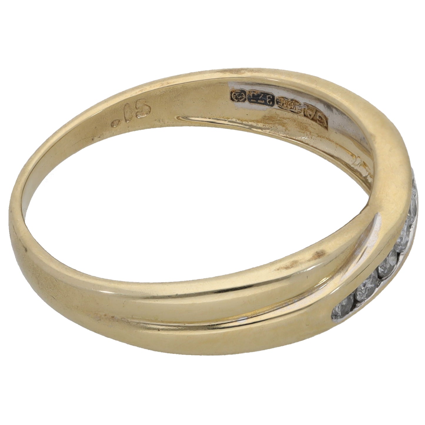 9ct Gold 0.15ct Diamond Half Eternity Ring Size N