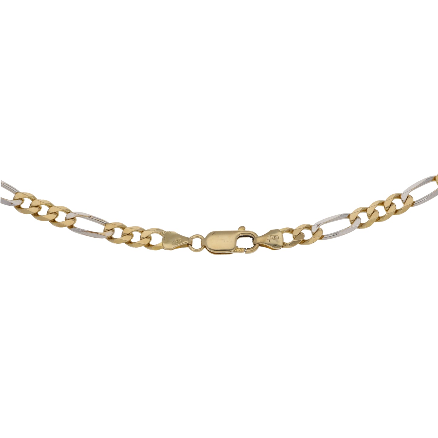 9ct Bi-Colour Gold Figaro Chain 20"