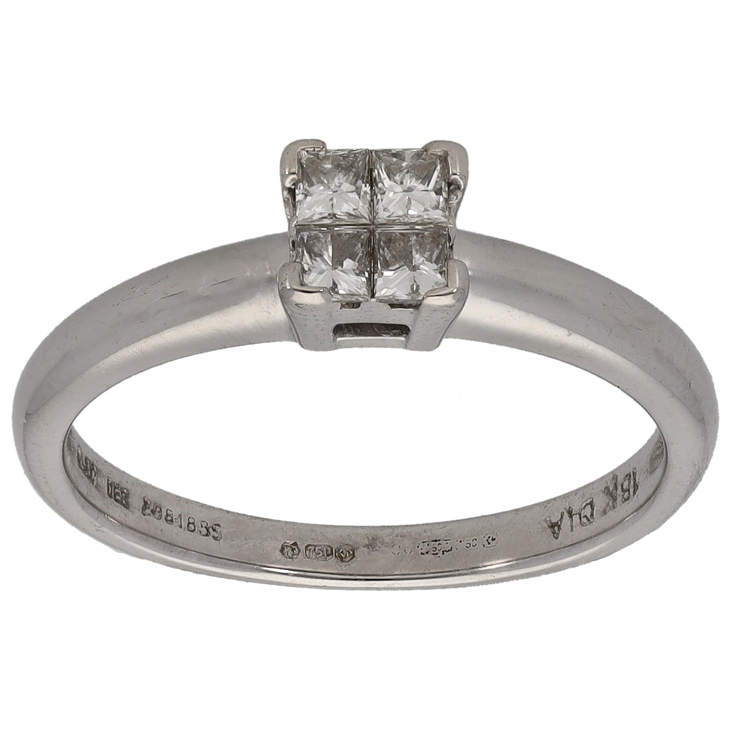 18ct White Gold 0.20ct Diamond Dress/Cocktail Ring Size K