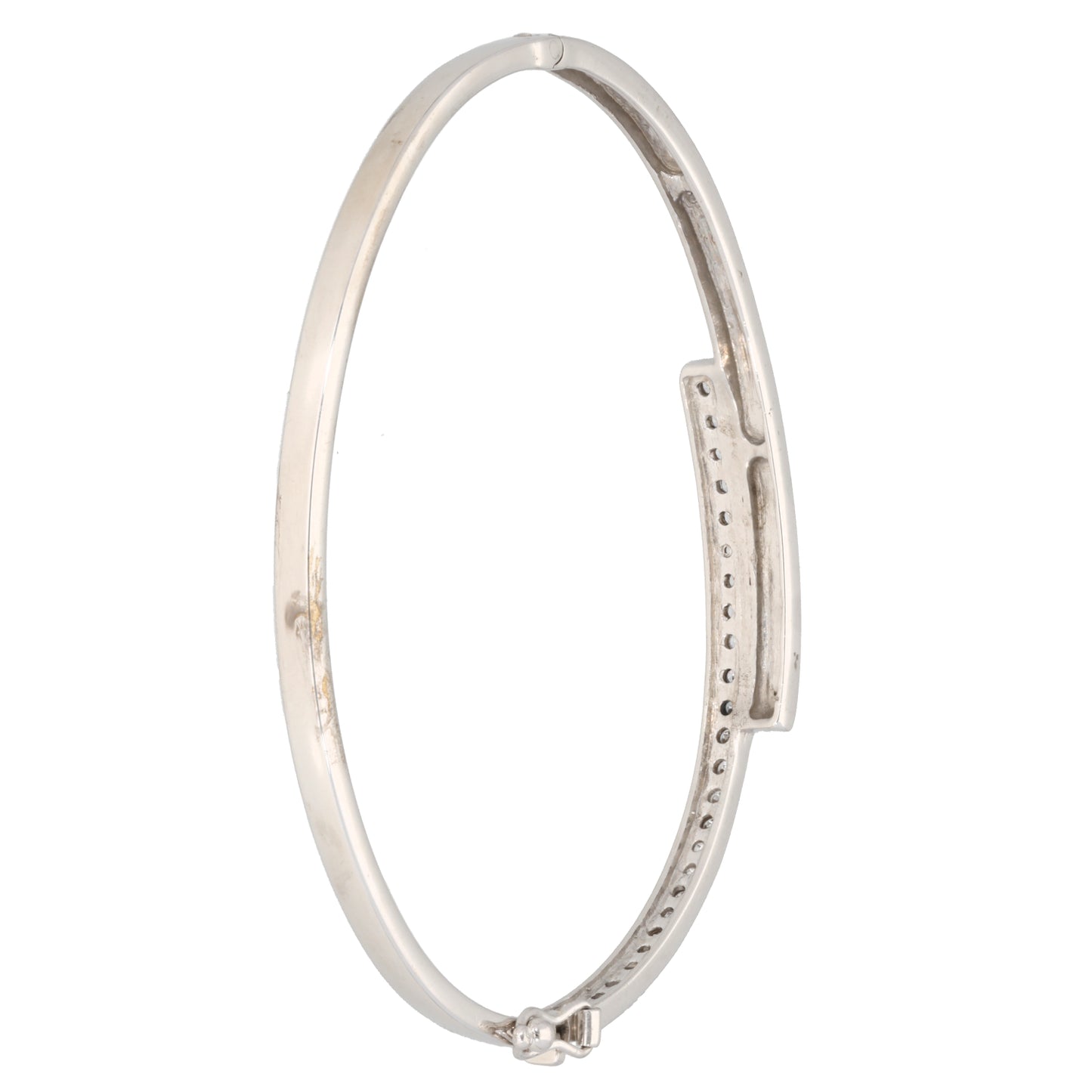 9ct White Gold Cubic Zirconia Alternative Bangle