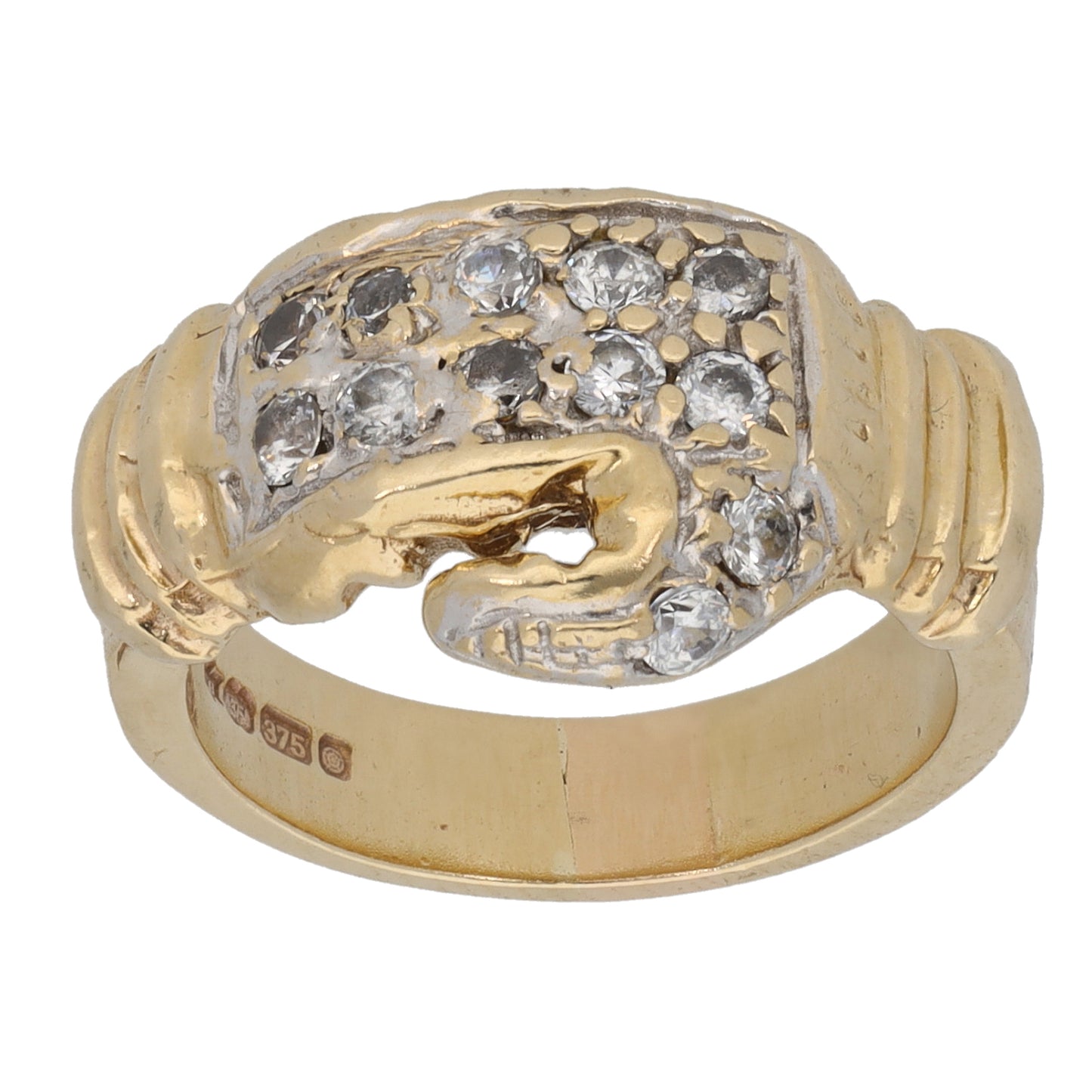 9ct Gold Cubic Zirconia Boxing Glove Ring Size I