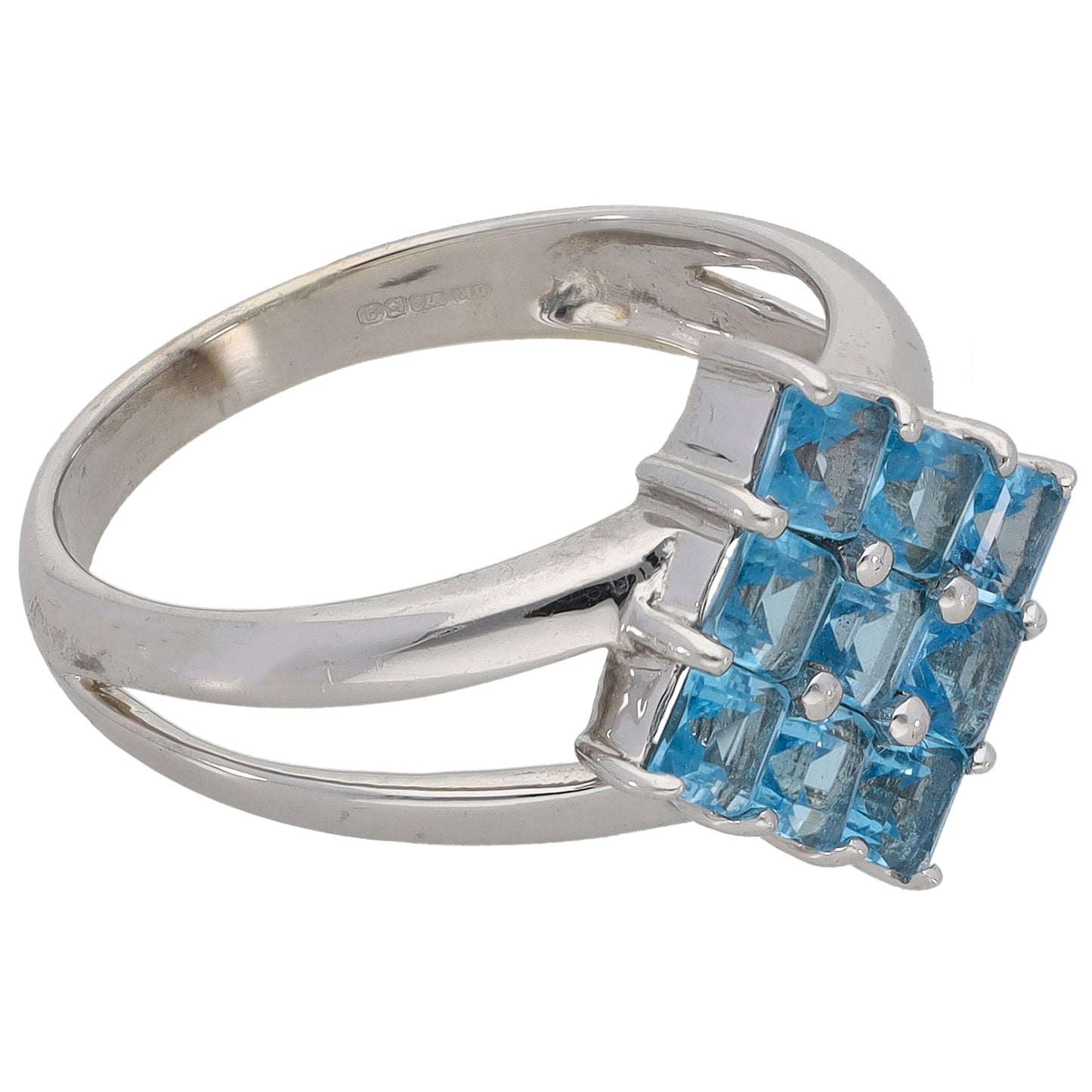 9ct White Gold Topaz Dress/Cocktail Ring Size N