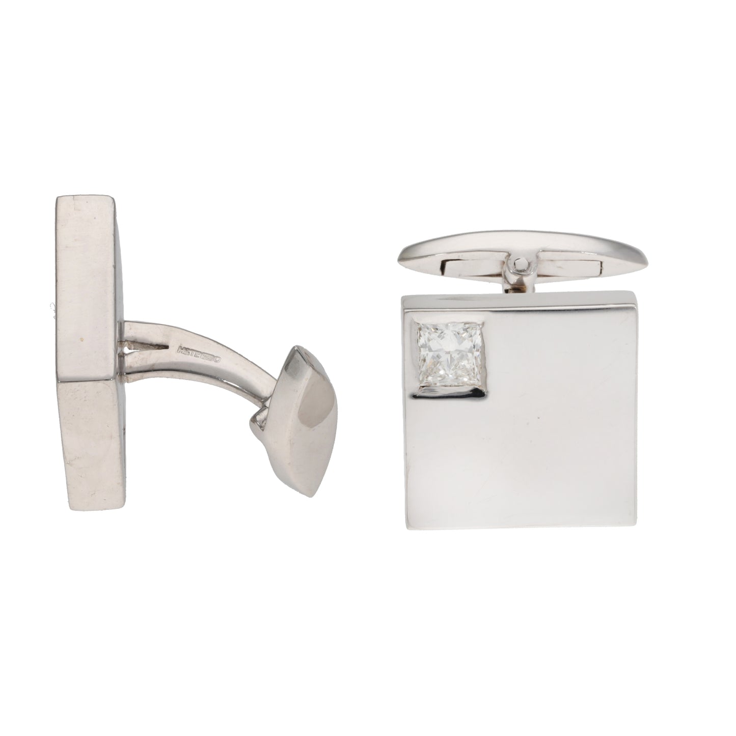 18ct White Gold 1.00ct Diamond Cufflinks