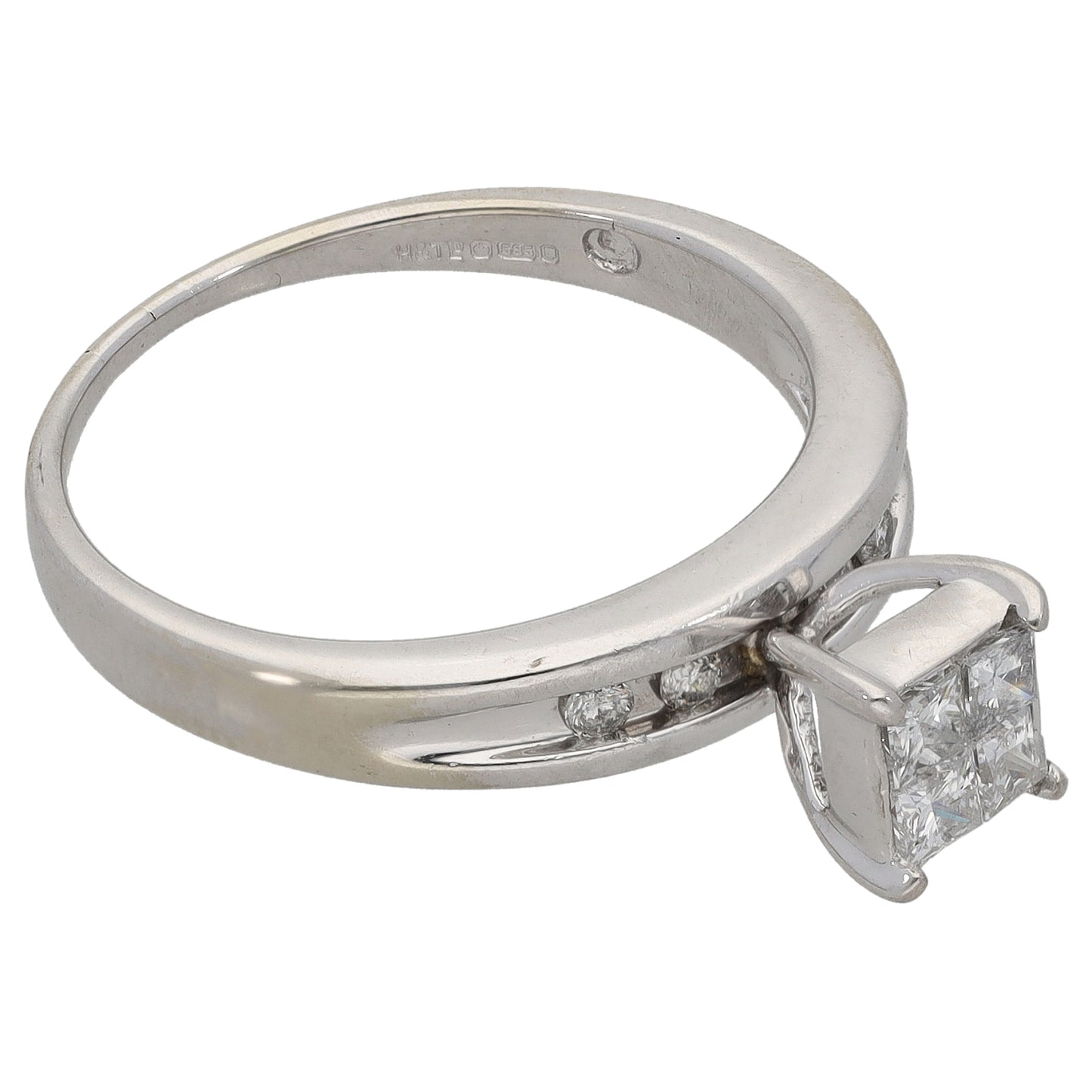 14ct White Gold 0.28ct Diamond Dress/Cocktail Ring Size N