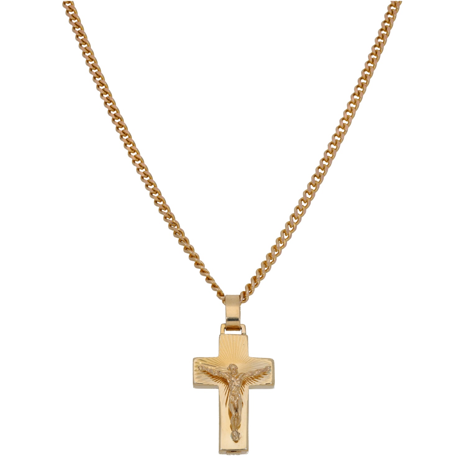 9ct Gold Crucifix Pendant With Chain – H&T