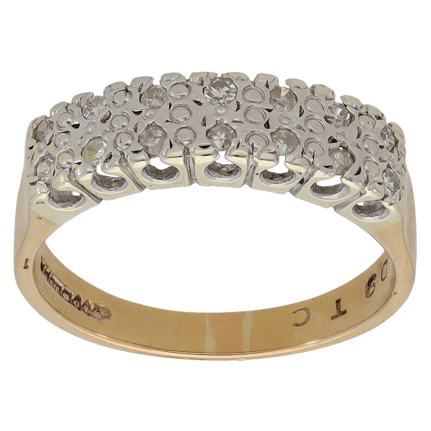 9ct Gold Diamond Half Eternity Ring Size M