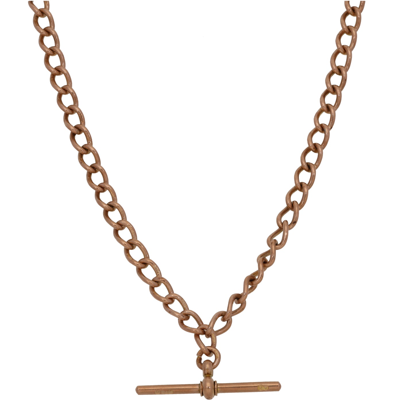 9ct Rose Gold Fob/Watch Chain 14"