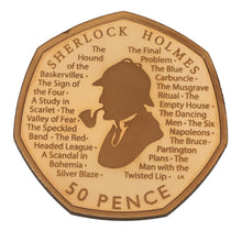 Load image into Gallery viewer, 22ct Gold Celebration Of Sherlock Holmes 50p Coin 2019
