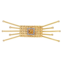 Load image into Gallery viewer, 14ct Gold Citrine &amp; Diamond 0.32ct Dress Brooch

