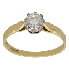 Load image into Gallery viewer, 18ct Gold 0.45ct Diamond Solitaire Ring Size M
