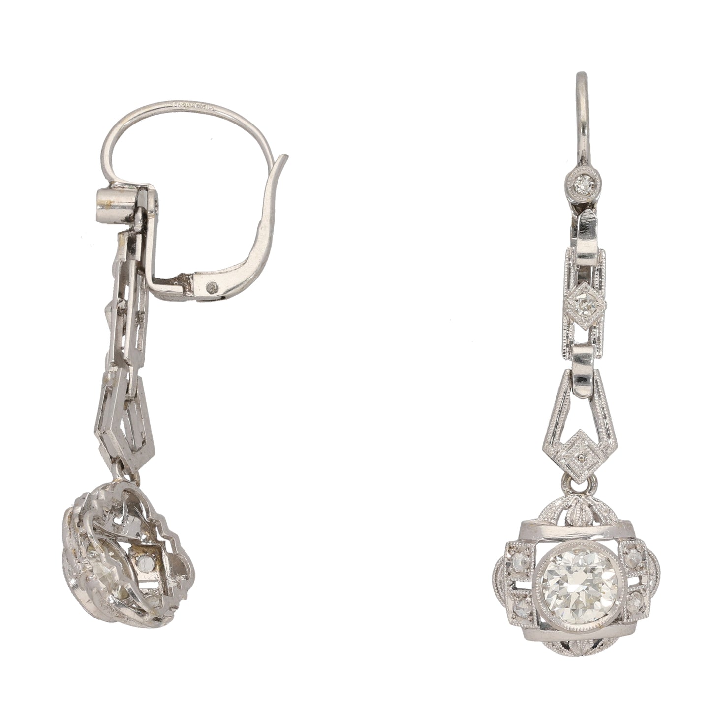 18ct White Gold 1.04ct Gold Drop Earrings