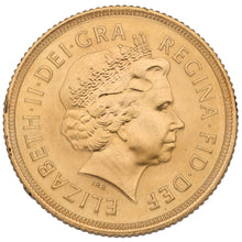 Load image into Gallery viewer, 22ct Gold Queen Elizabeth II Full Sovereign Coin 2001
