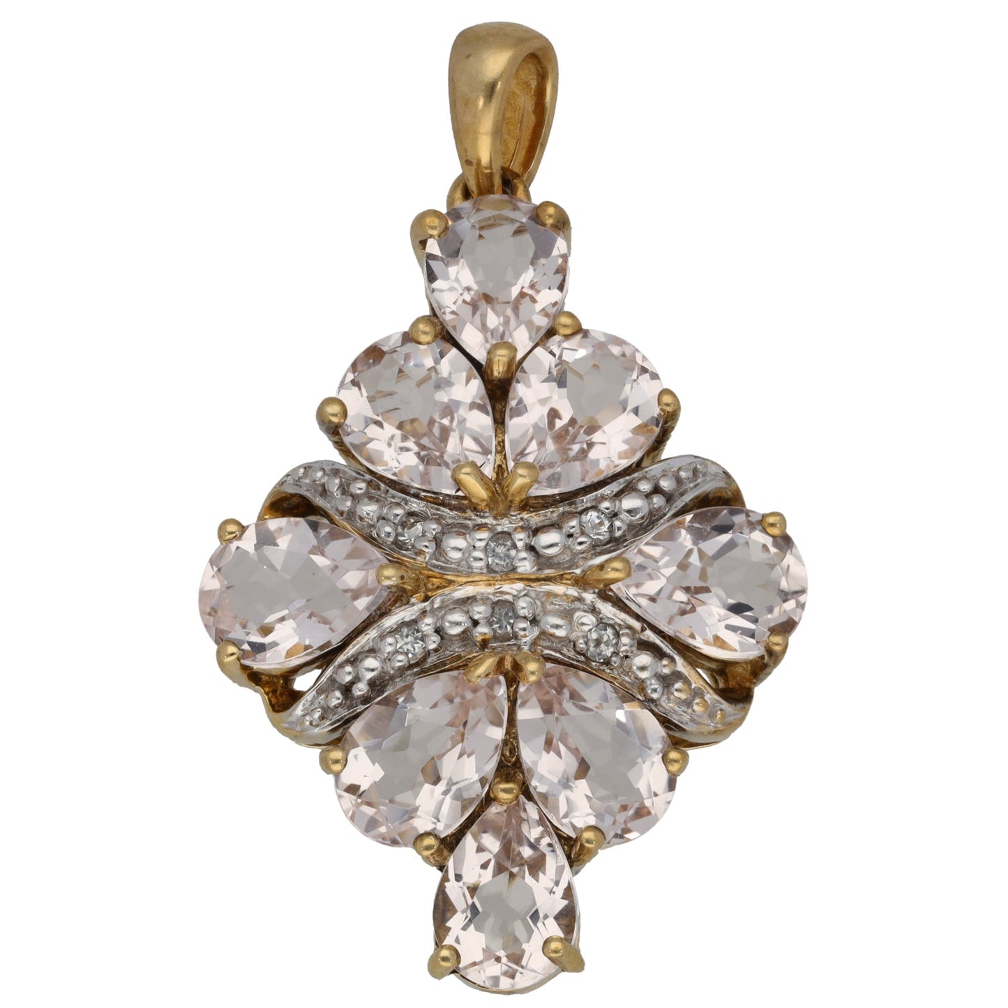 9ct Gold Morganite & Topaz Dress/Cocktail Pendant