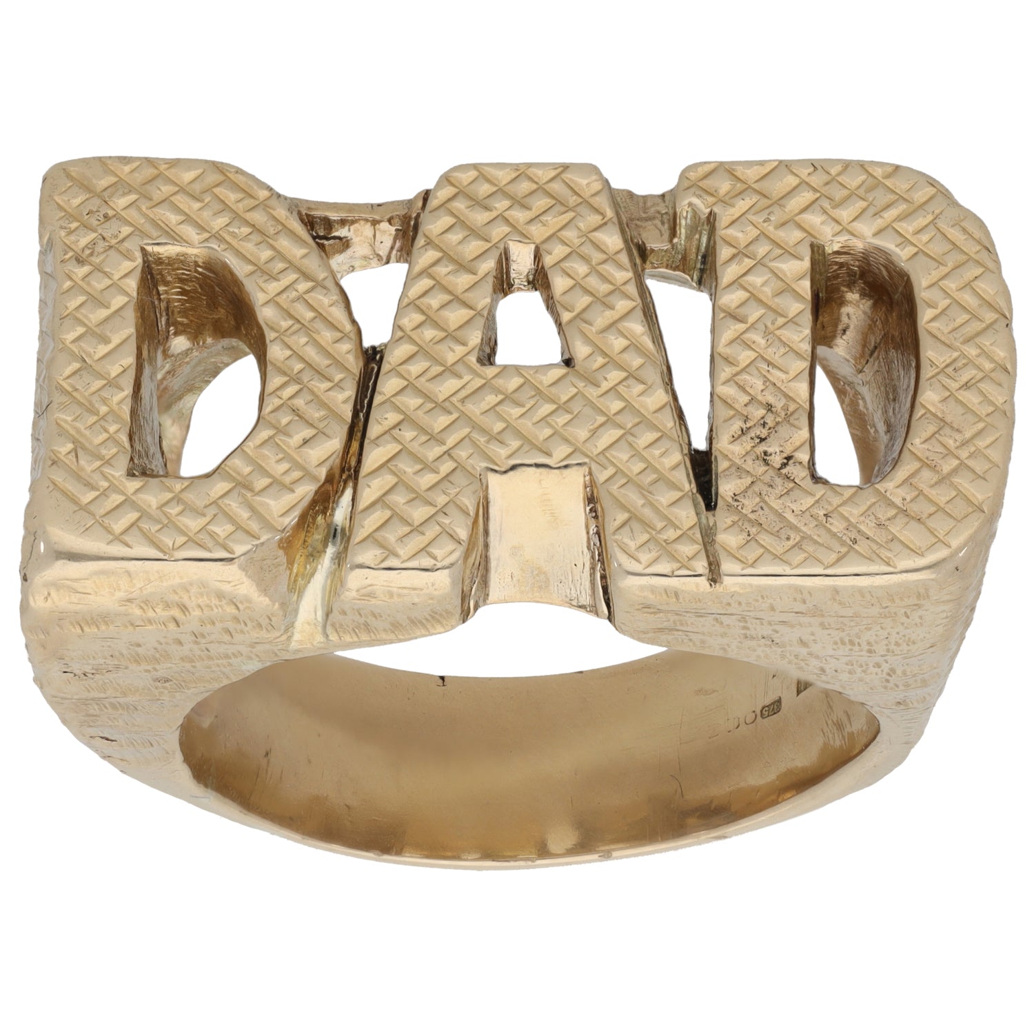 9ct Gold Dad Ring Size Z+4 H&T