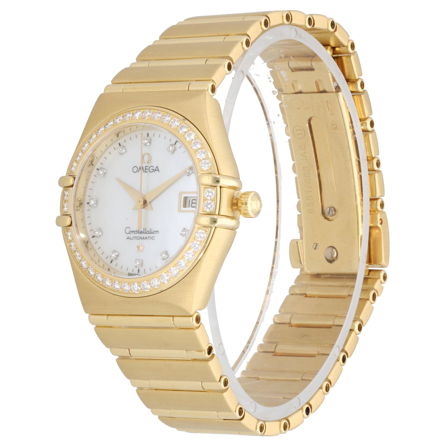 Omega constellation diamond bezel hot sale