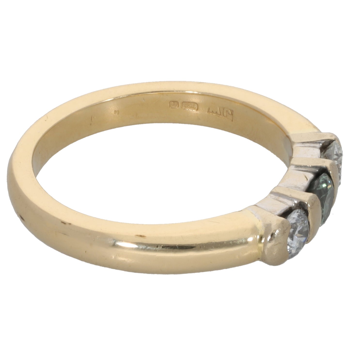 18ct Gold 0.47ct Diamond Trilogy Ring Size K