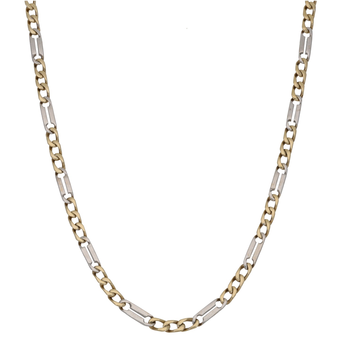 9ct Bi-Colour Gold Figaro Chain 19"