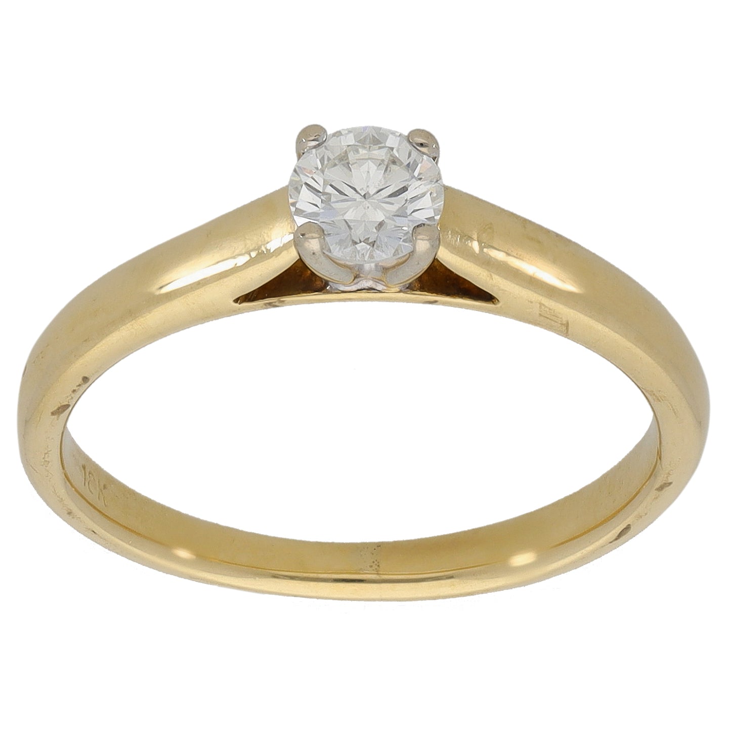 18ct Gold 0.33ct Diamond Solitaire Ring Size L