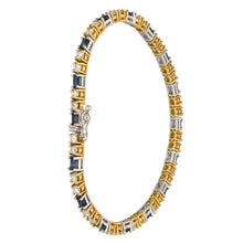 Load image into Gallery viewer, 18ct Gold 2.56ct Diamond &amp; Sapphire Line/Tennis Bracelet
