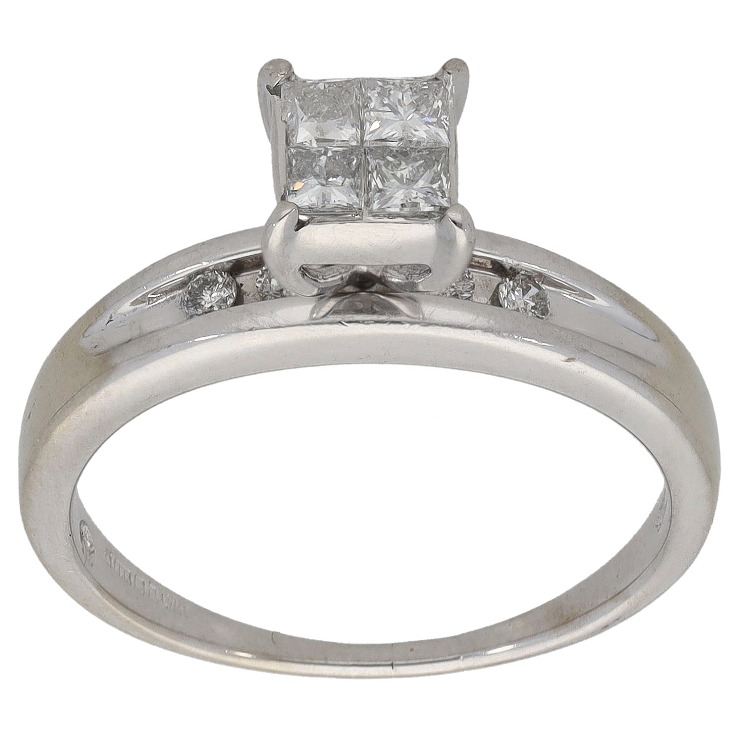 14ct White Gold 0.28ct Diamond Dress/Cocktail Ring Size N