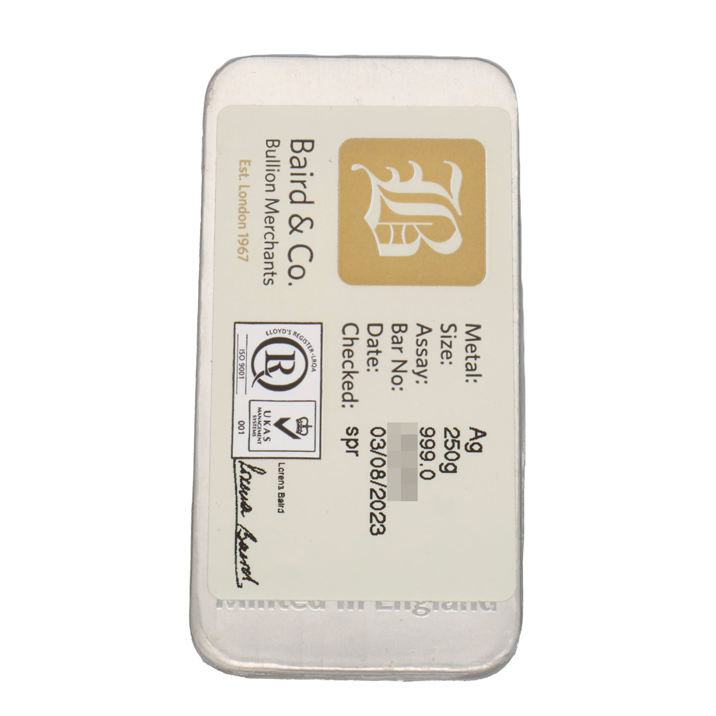 New Fine Silver 250g Silver Bar