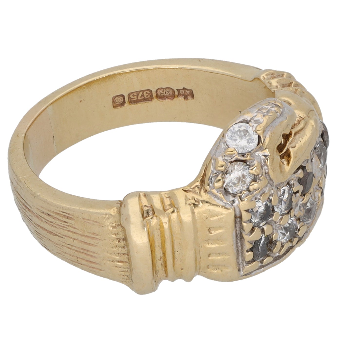 9ct Gold Cubic Zirconia Boxing Glove Ring Size I