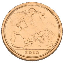Load image into Gallery viewer, 22ct Gold Queen Elizabeth II Quarter Sovereign Coin 2010
